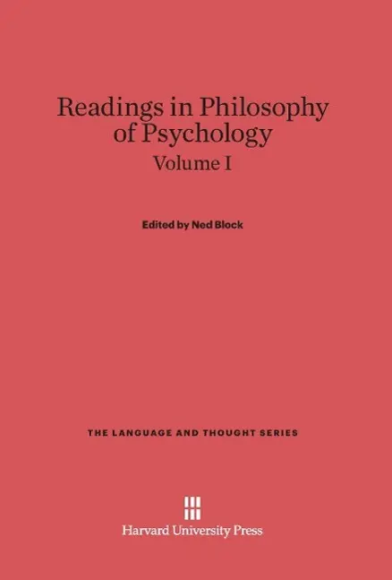 Cover: 9780674594593 | Readings in Philosophy of Psychology, Volume I | Ned Block | Buch