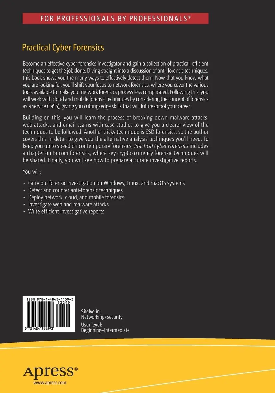 Rückseite: 9781484244593 | Practical Cyber Forensics | Niranjan Reddy | Taschenbuch | xxvi | 2019
