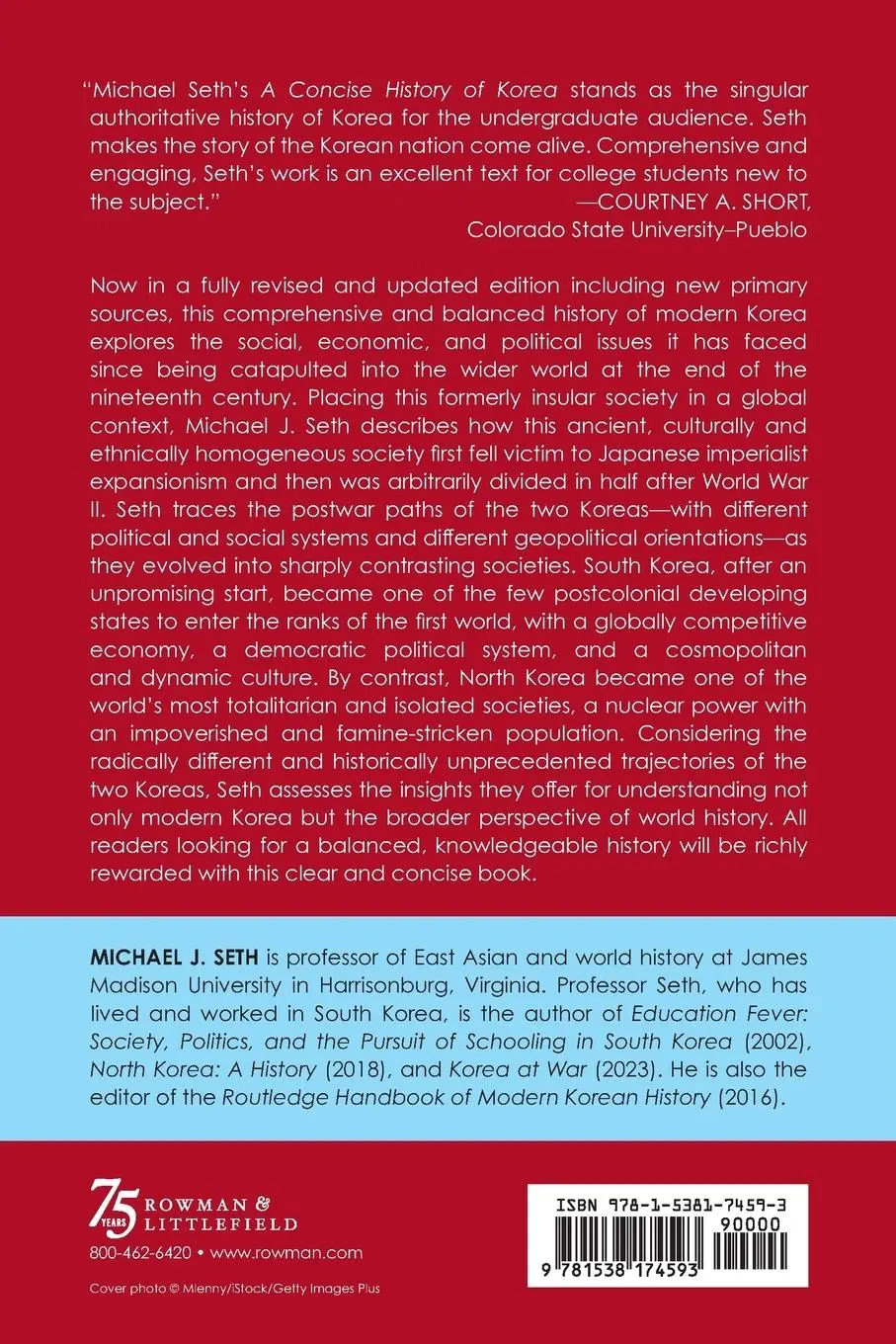 Rückseite: 9781538174593 | A Concise History of Modern Korea | Michael J. Seth | Taschenbuch