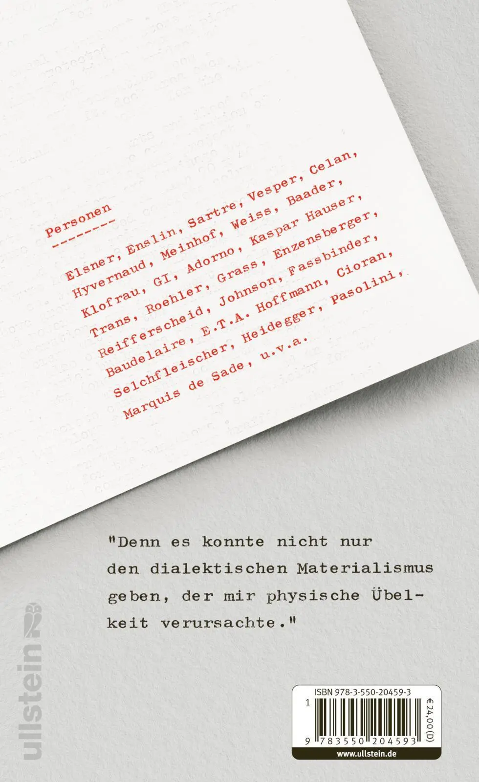 Autor: 9783550204593 | Das weiße Blatt Papier | Roman Ein radikaler Text. Punkt. | Roehler