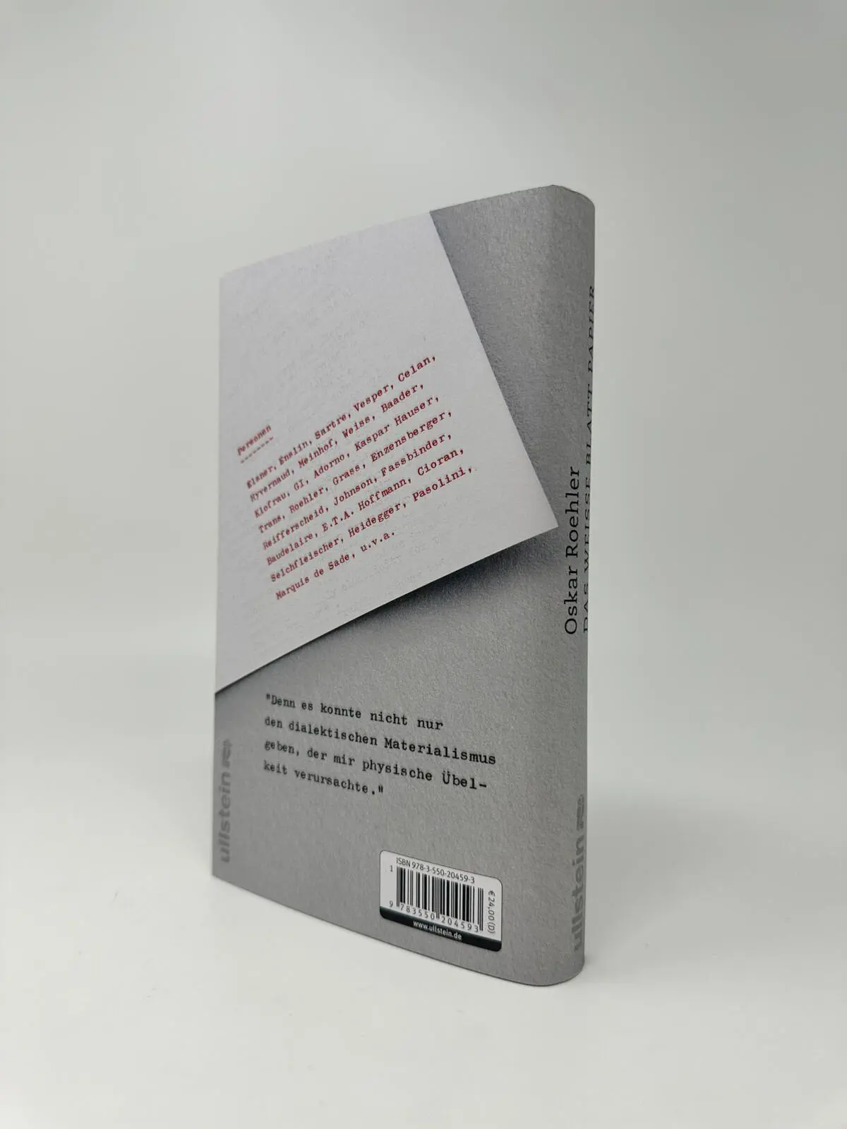 Bild: 9783550204593 | Das weiße Blatt Papier | Roman | Oskar Roehler | Buch | 240 S. | 2026