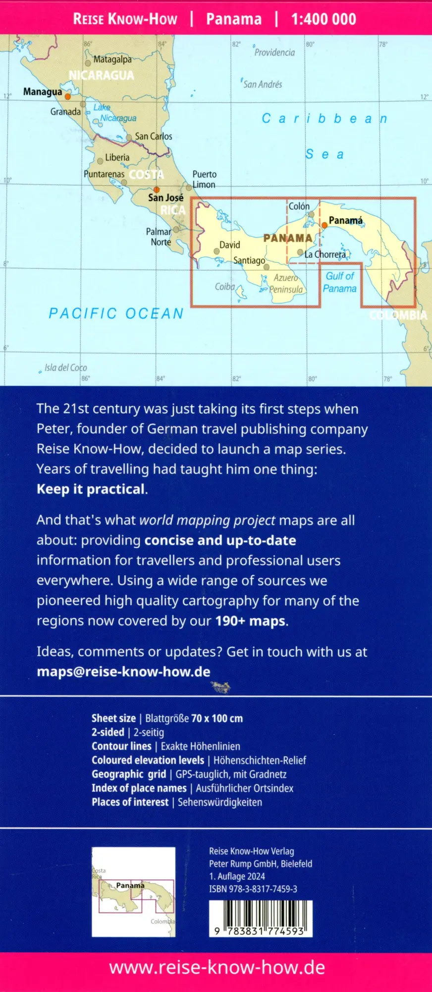 Bild: 9783831774593 | Reise Know-How Landkarte Panama (1:400.000) | (Land-)Karte | 2 S.