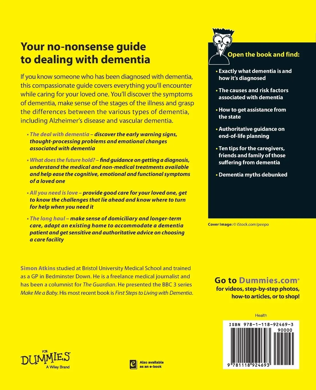 Rückseite: 9781118924693 | Dementia for Dummies - UK | Simon Atkins | Taschenbuch | Englisch
