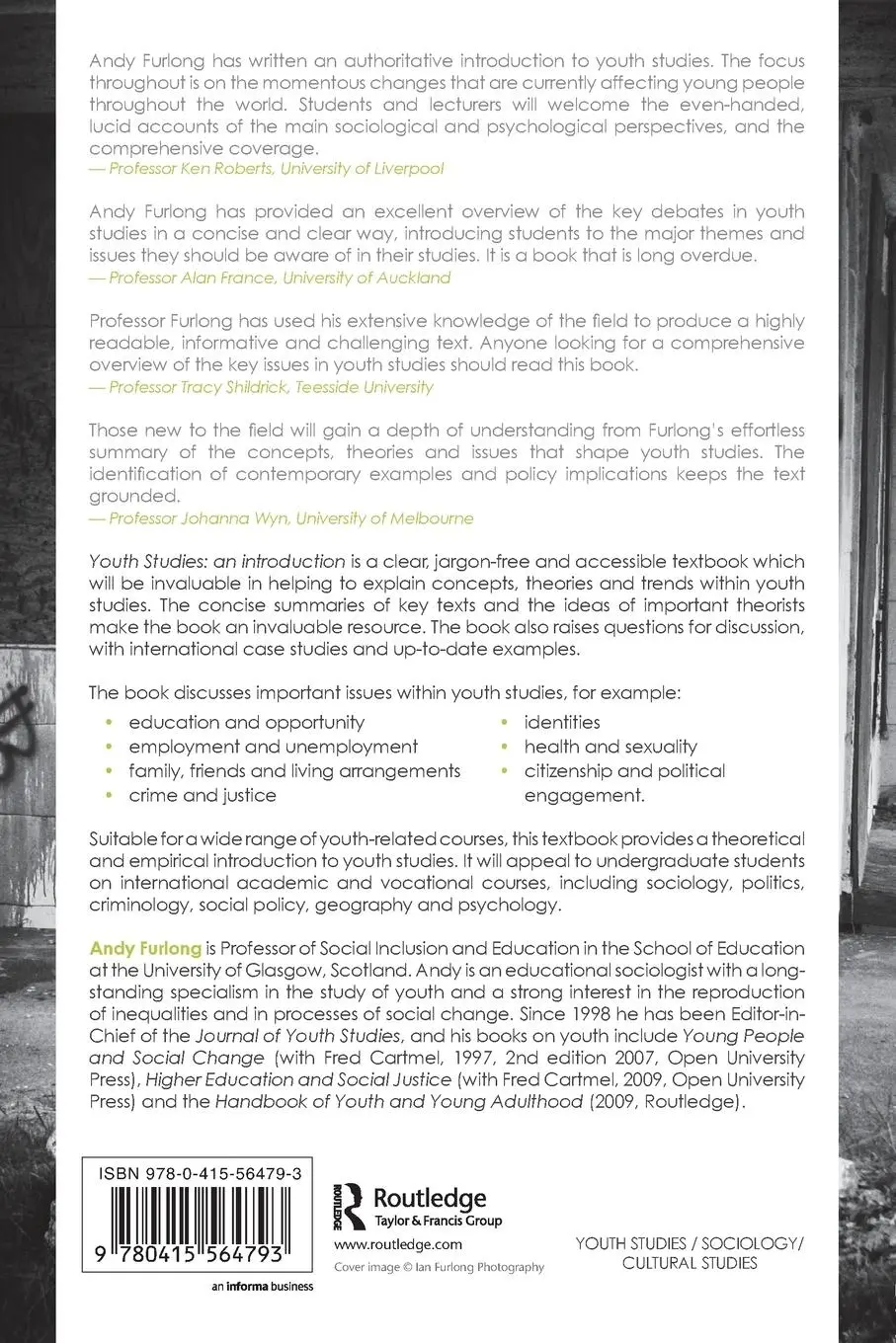 Rückseite: 9780415564793 | Youth Studies | An Introduction | Andy Furlong | Taschenbuch | 2012