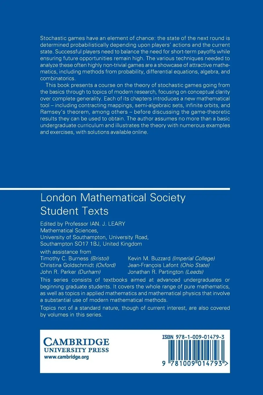 Rückseite: 9781009014793 | A Course in Stochastic Game Theory | Eilon Solan | Taschenbuch | 2022