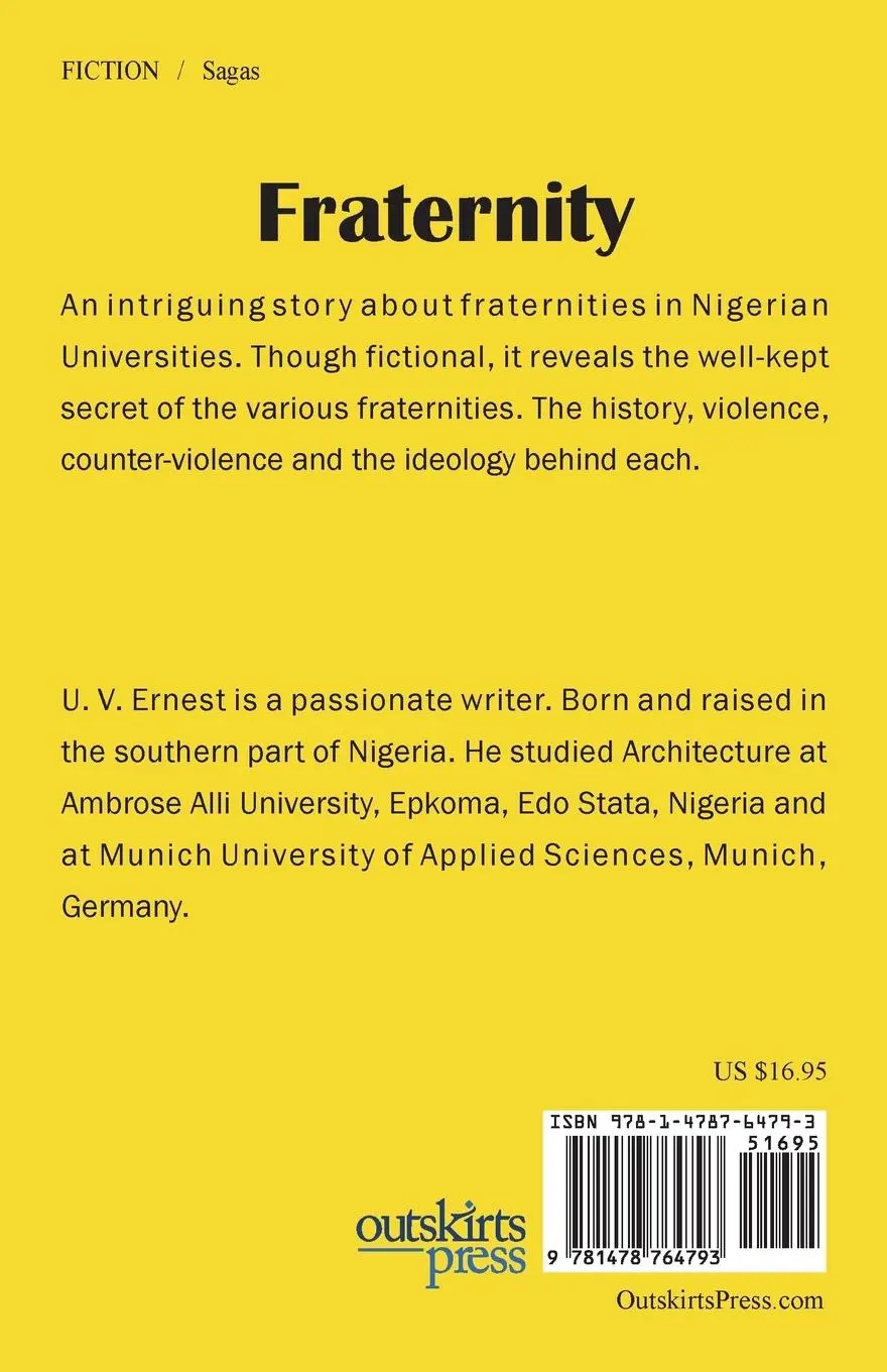 Rückseite: 9781478764793 | FRATERNITY | U V Ernest | Taschenbuch | Kartoniert / Broschiert | 2016