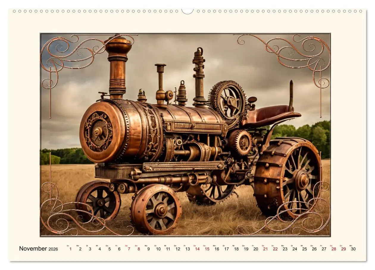 Bild: 9783457394793 | Steampunk Traktoren (Wandkalender 2026 DIN A2 quer), CALVENDO...