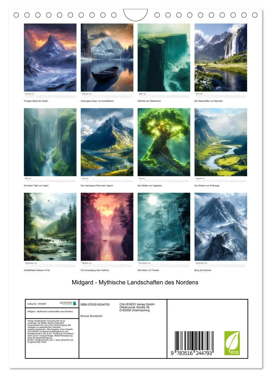 Bild: 9783516244793 | Midgard - Mythische Landschaften des Nordens (Wandkalender 2026 DIN...