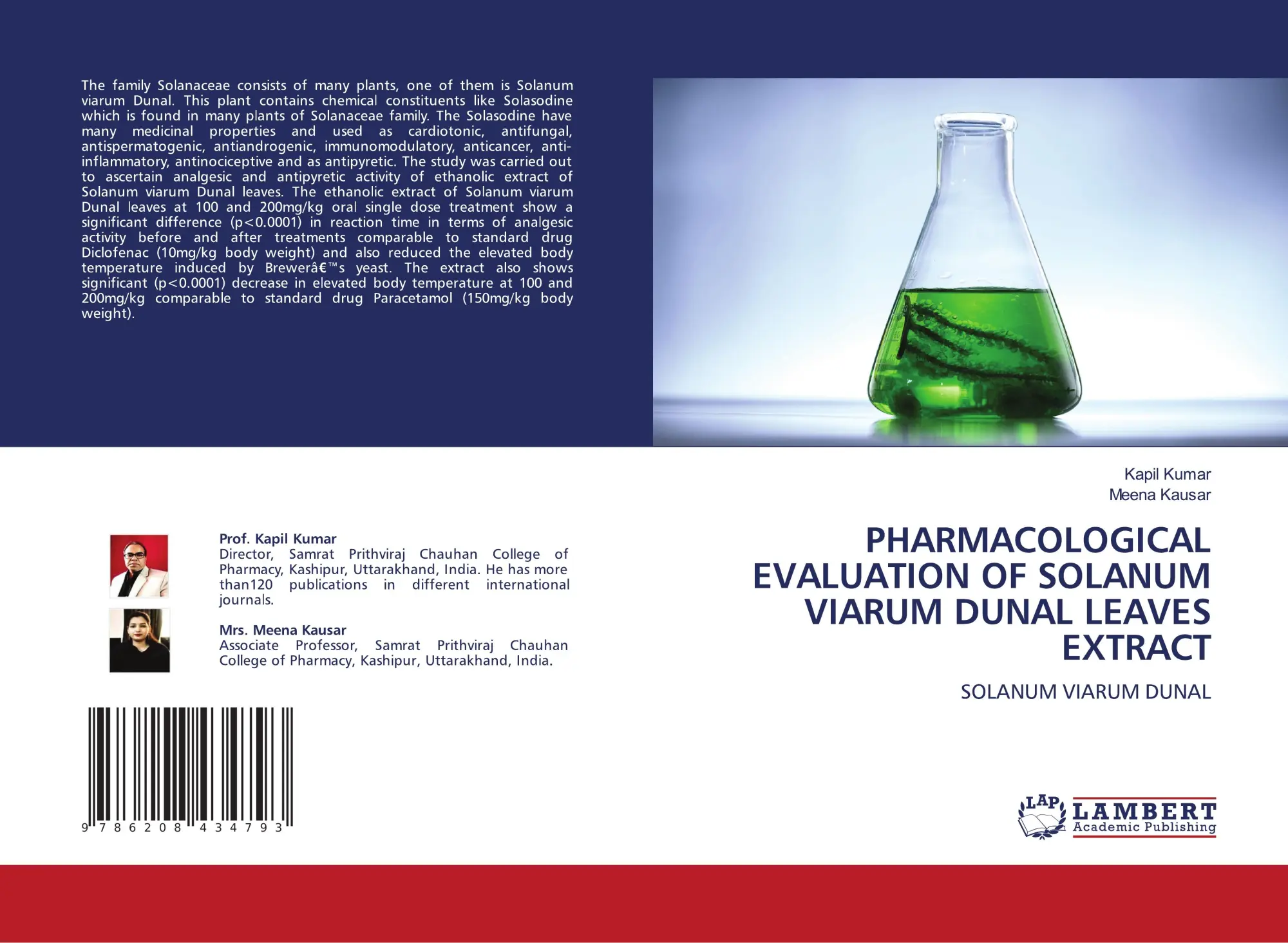 Cover: 9786208434793 | PHARMACOLOGICAL EVALUATION OF SOLANUM VIARUM DUNAL LEAVES EXTRACT