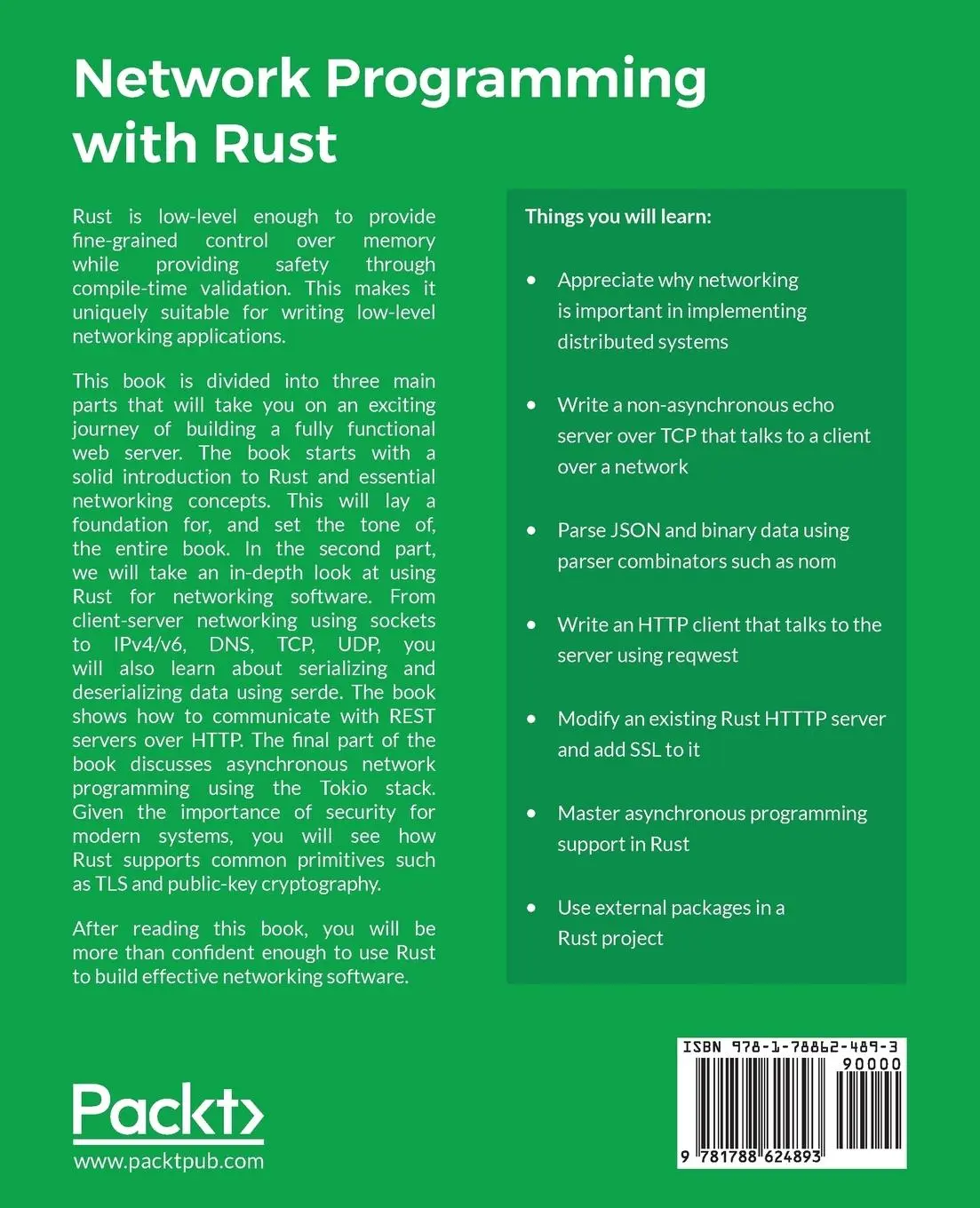Rückseite: 9781788624893 | Network Programming with Rust | Abhishek Chanda | Taschenbuch | 2018
