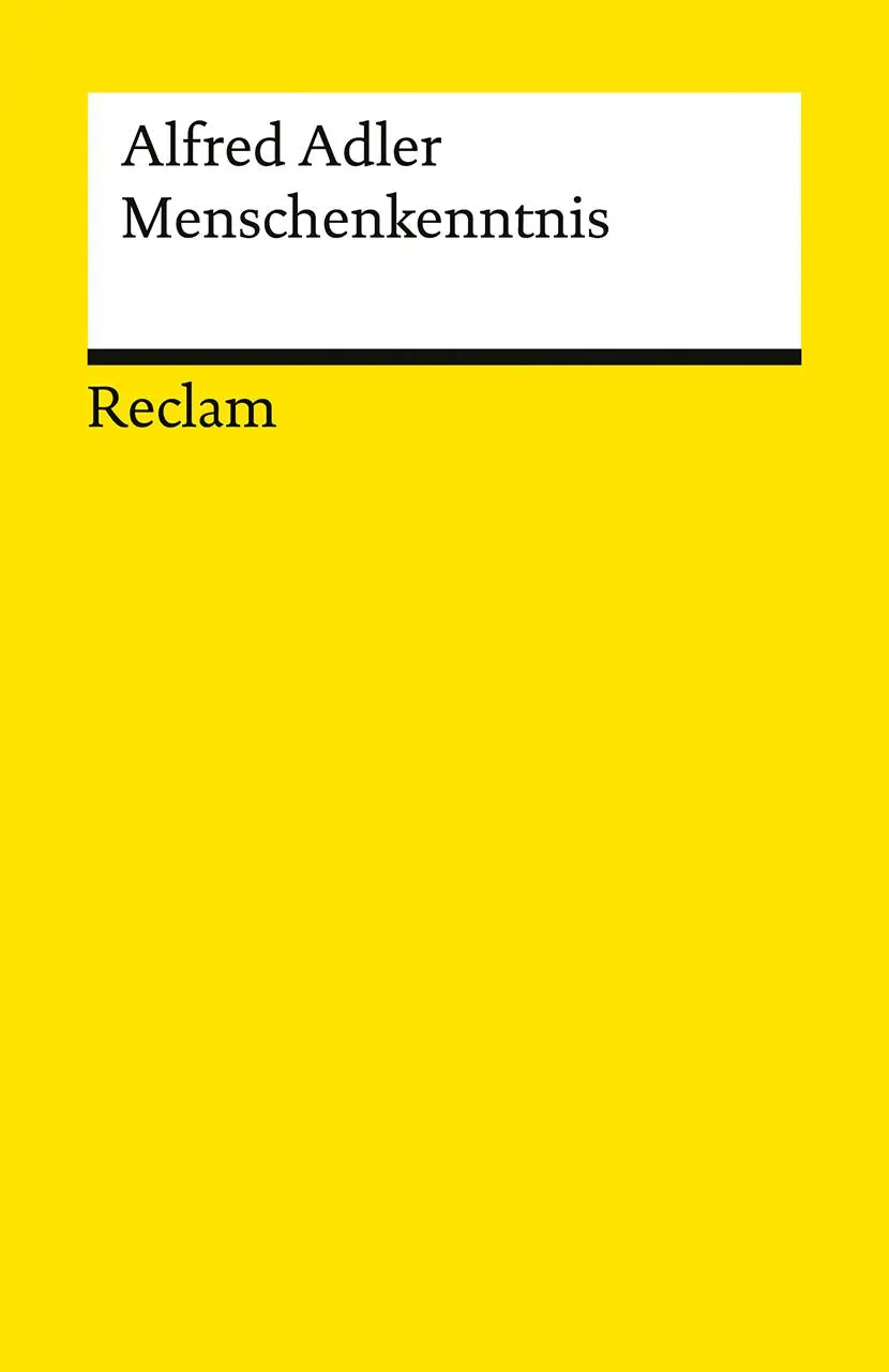 Cover: 9783150144893 | Menschenkenntnis | Alfred Adler | Taschenbuch | 362 S. | Deutsch