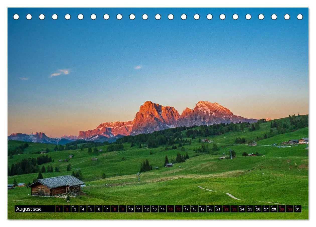 Bild: 9783457694893 | Sehnsucht Seiser Alm (Tischkalender 2026 DIN A5 quer), CALVENDO...
