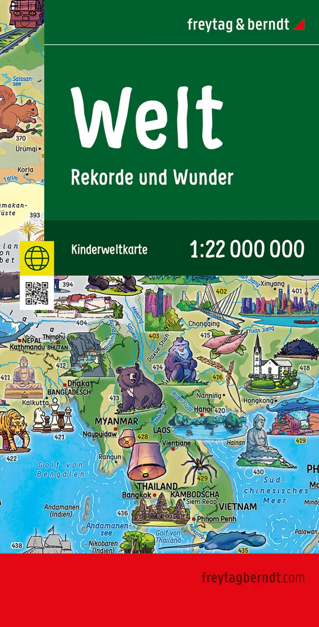 Cover: 9783707924893 | freytag &amp; berndt Straßenkarte Weltkarte für Kinder 1:22 Mio. | Berndt