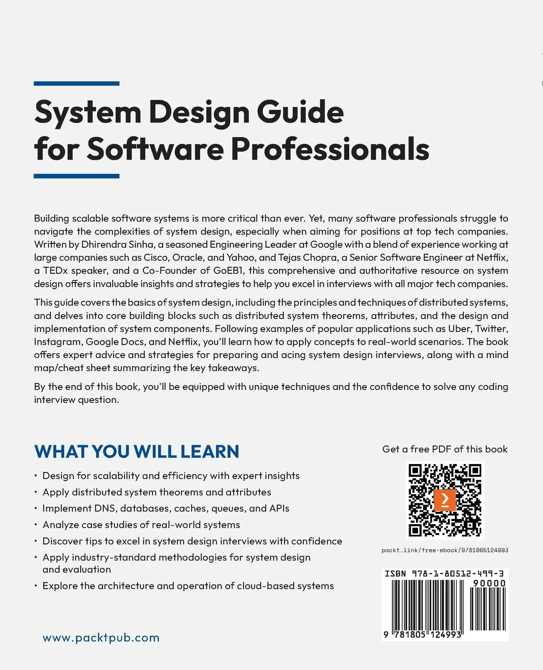 Rückseite: 9781805124993 | System Design Guide for Software Professionals | Sinha (u. a.) | Buch
