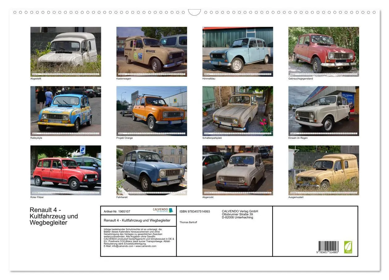 Bild: 9783457514993 | Renault 4 - Kultfahrzeug und Wegbegleiter (Wandkalender 2026 DIN A2...