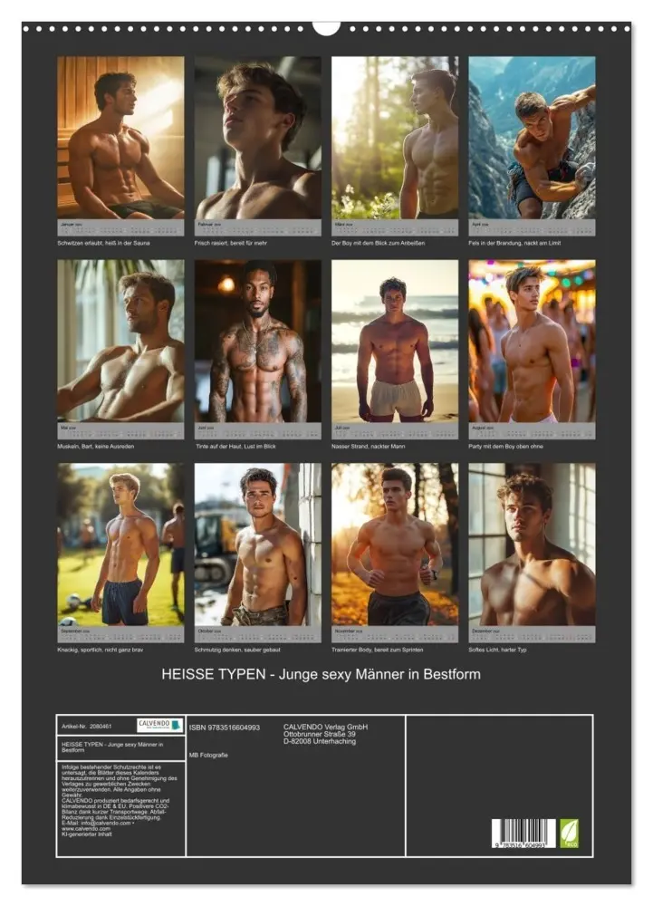 Bild: 9783516604993 | HEISSE TYPEN - Junge sexy Männer in Bestform (Wandkalender 2026 DIN...