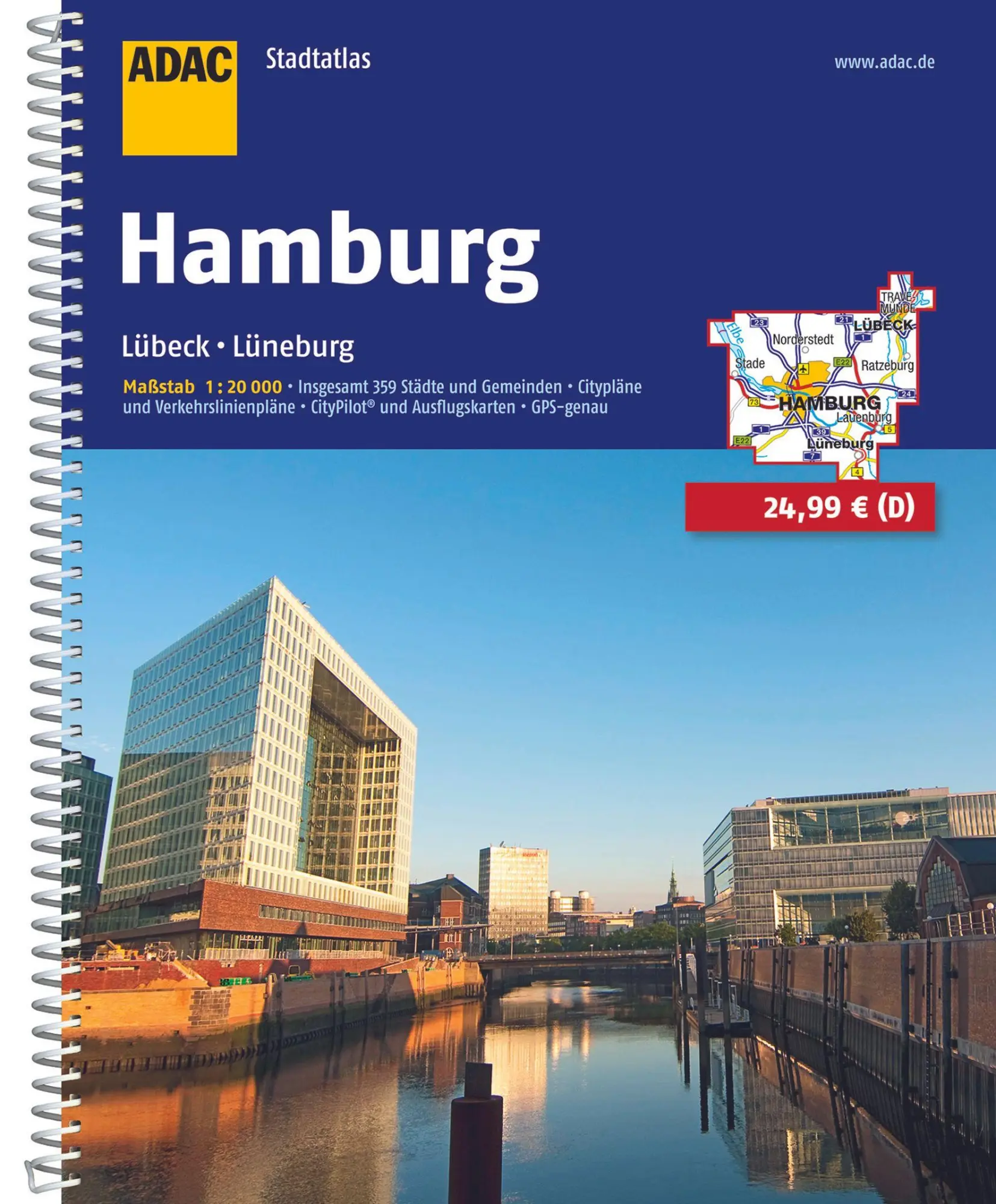 Cover: 9783826404993 | ADAC Stadtatlas Hamburg 1:20 000 | mit Lübeck, Lüneburg | Taschenbuch