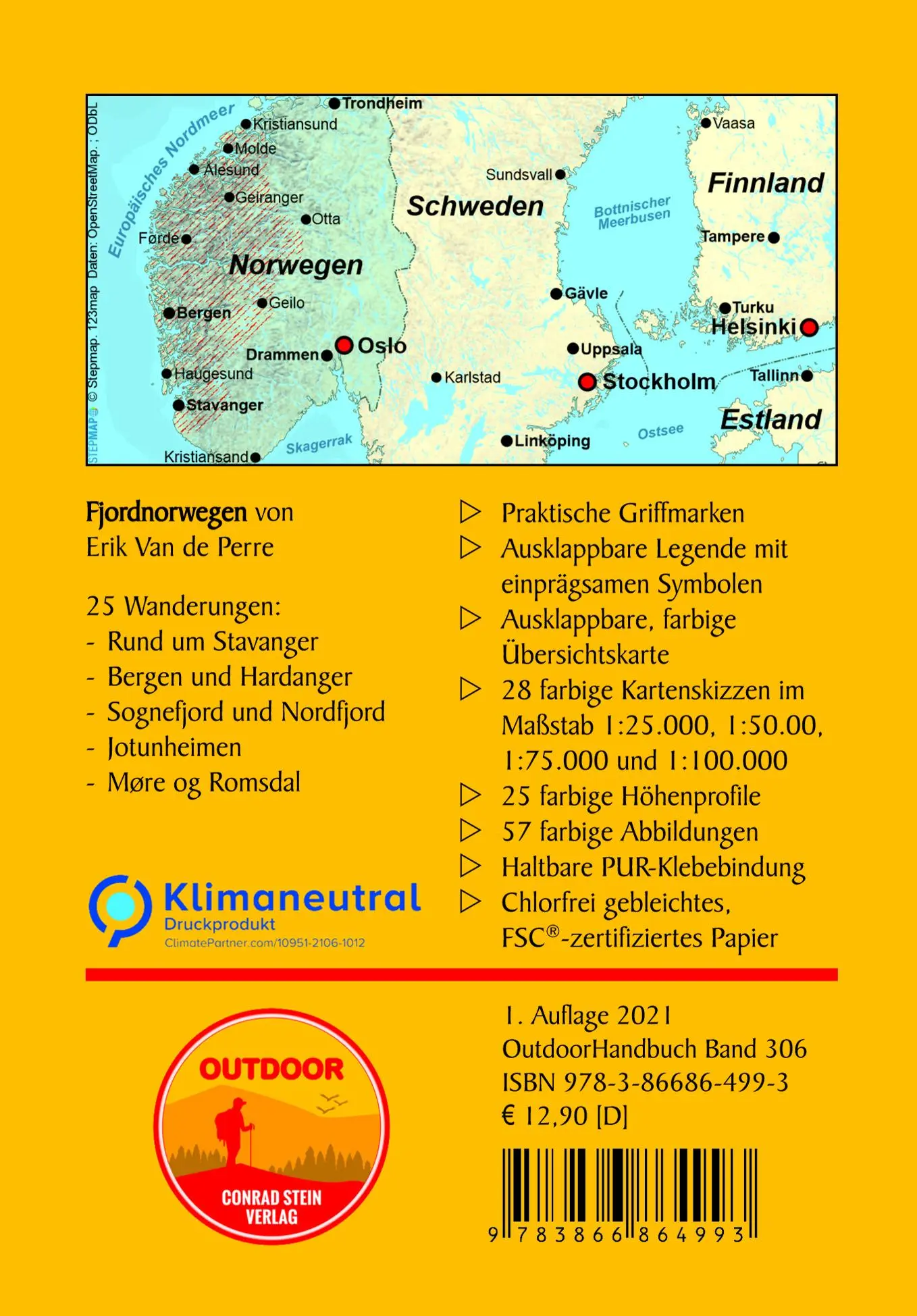 Rückseite: 9783866864993 | Fjordnorwegen | 25 Wanderungen zwischen Atlantik und Jotunheimen