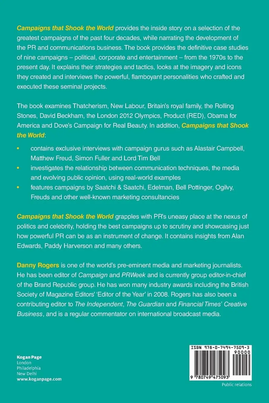 Rückseite: 9780749475093 | Campaigns That Shook the World | The Evolution of Public Relations