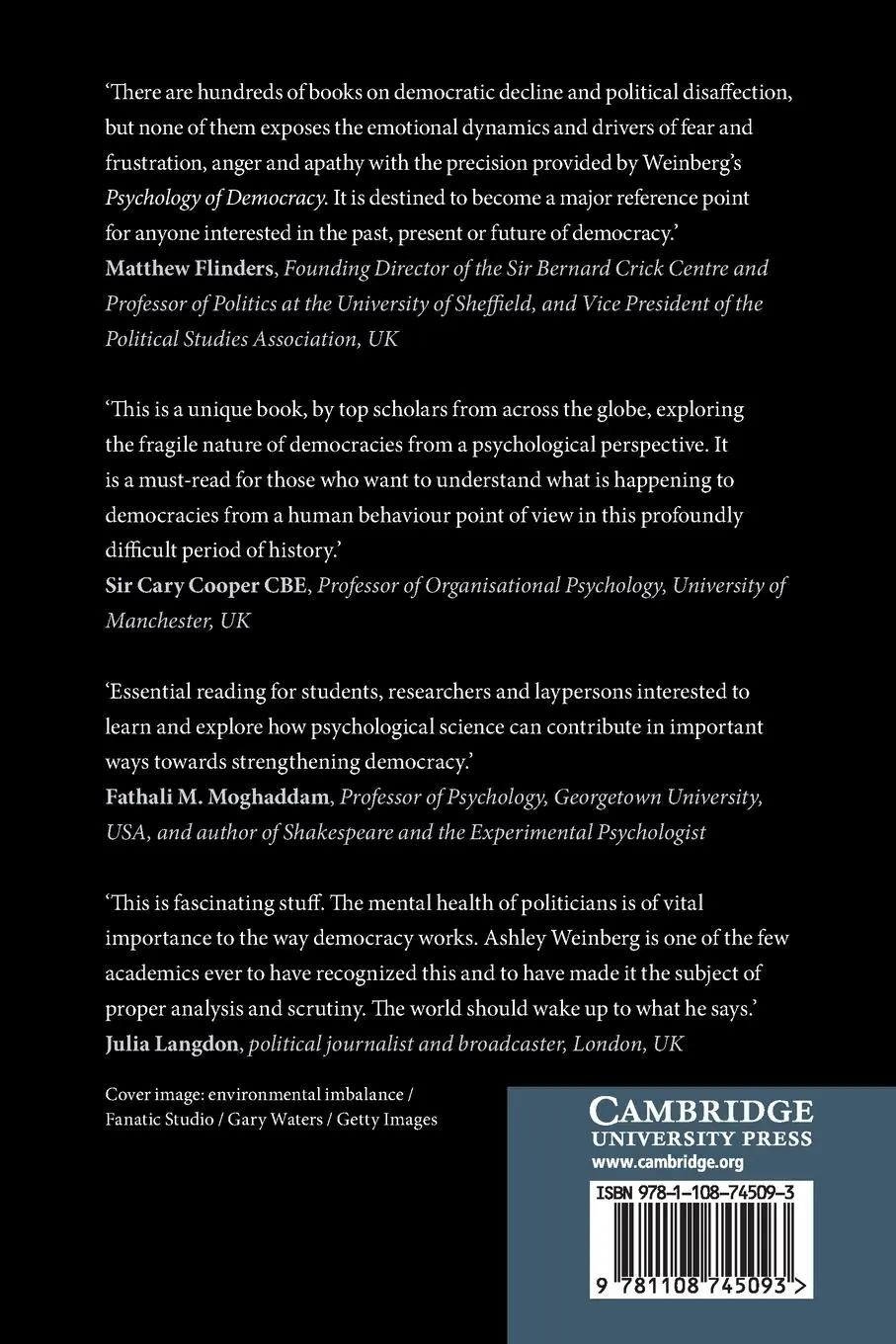 Rückseite: 9781108745093 | Psychology of Democracy | Ashley Weinberg | Taschenbuch | Englisch