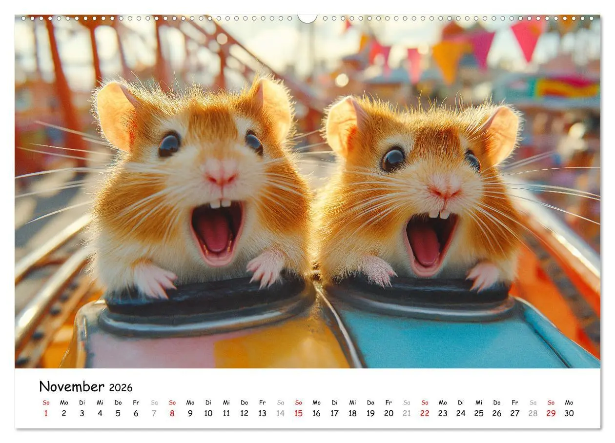 Bild: 9783457335093 | Hamster im Freizeitpark - Lustiger Kalender mit Jahrmarkt-Motiven...