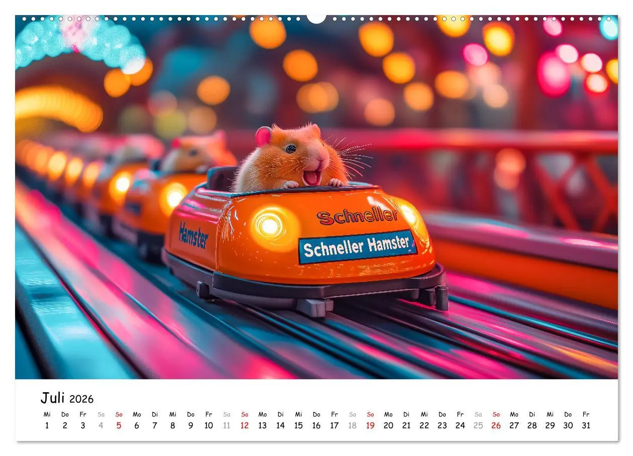 Bild: 9783457335093 | Hamster im Freizeitpark - Lustiger Kalender mit Jahrmarkt-Motiven...