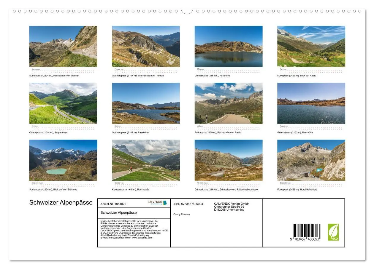 Bild: 9783457405093 | Schweizer Alpenpässe (hochwertiger Premium Wandkalender 2026 DIN A2...