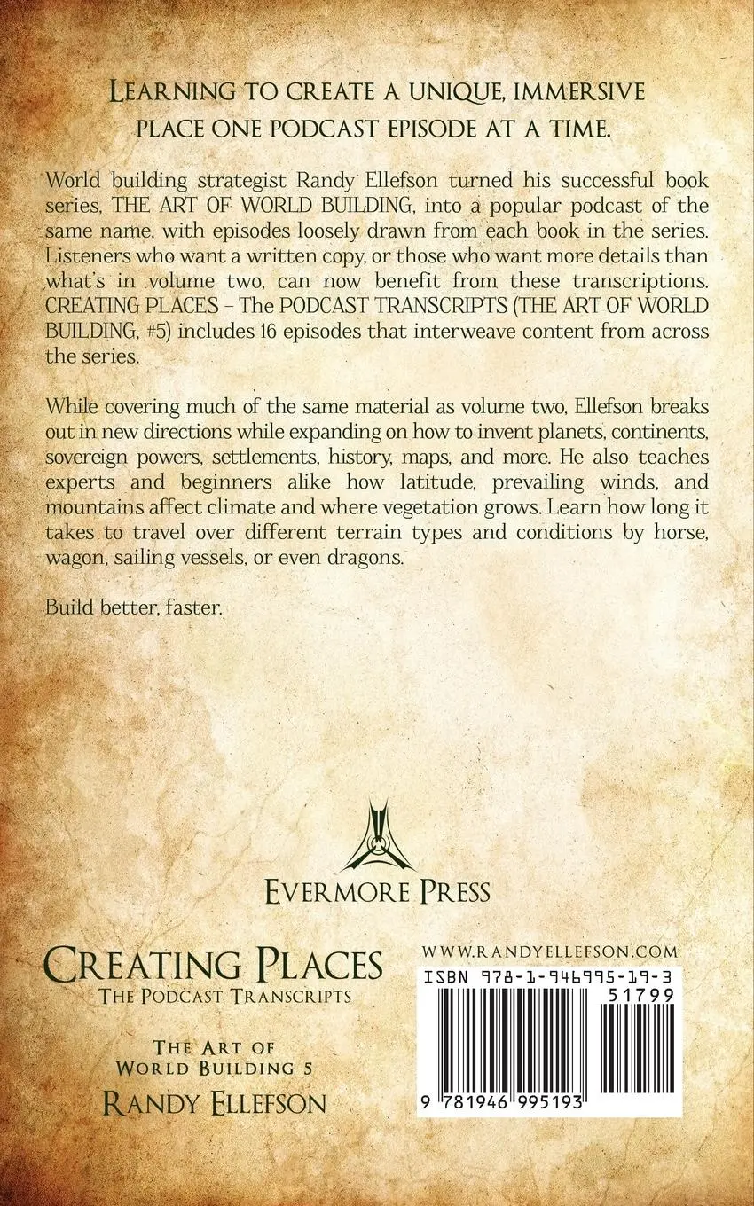 Rückseite: 9781946995193 | Creating Places - The Podcast Transcripts | Randy Ellefson | Buch