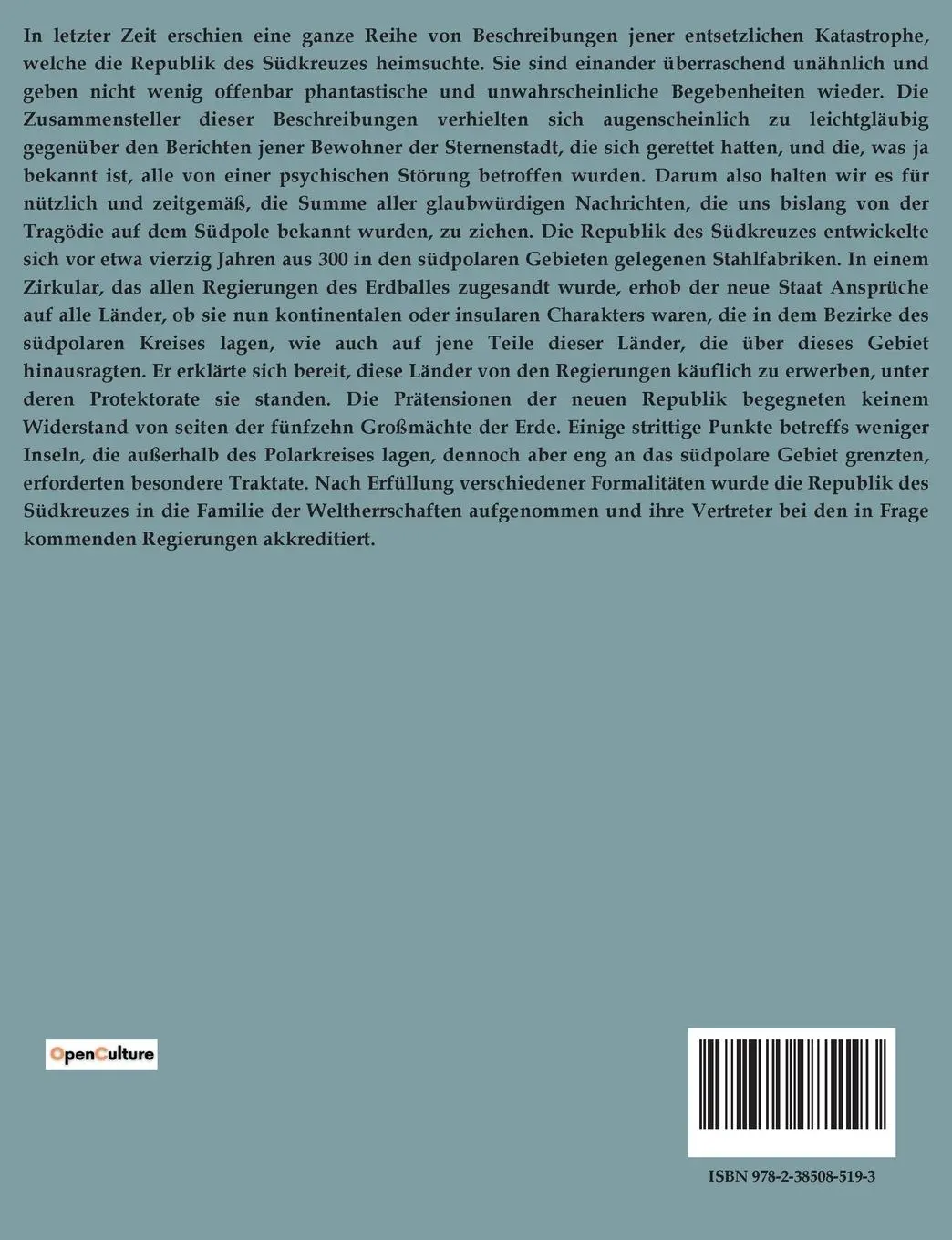 Rückseite: 9782385085193 | Die Republik des Südkreuzes | Waleri Brjussow | Taschenbuch | 50 S.