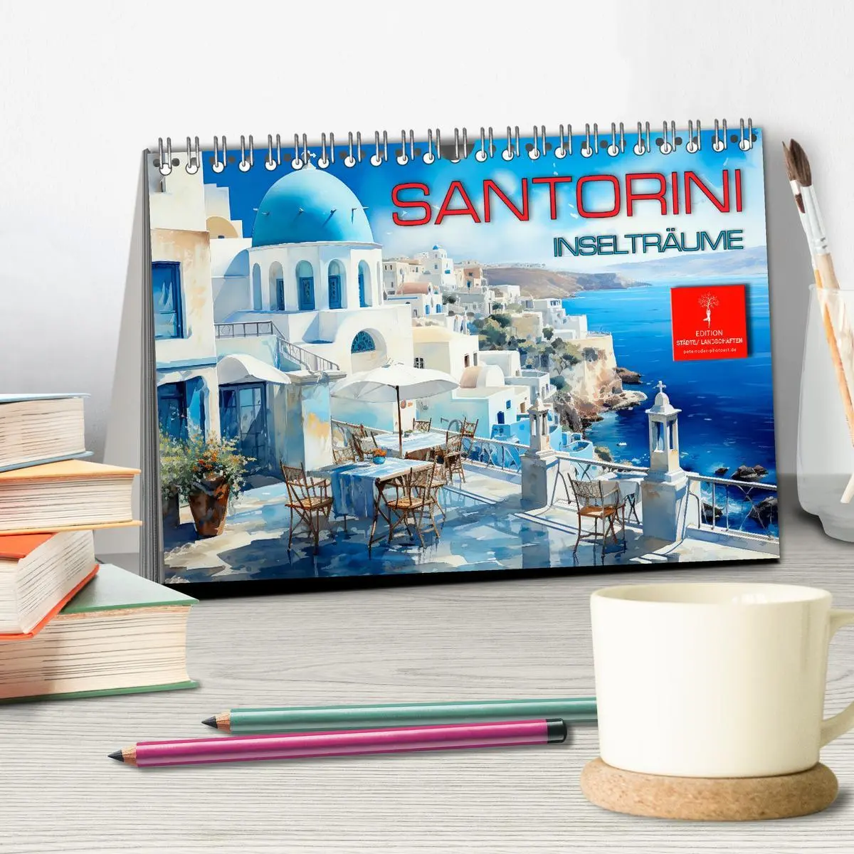 Bild: 9783457495193 | Santorini Inselträume (Tischkalender 2026 DIN A5 quer), CALVENDO...