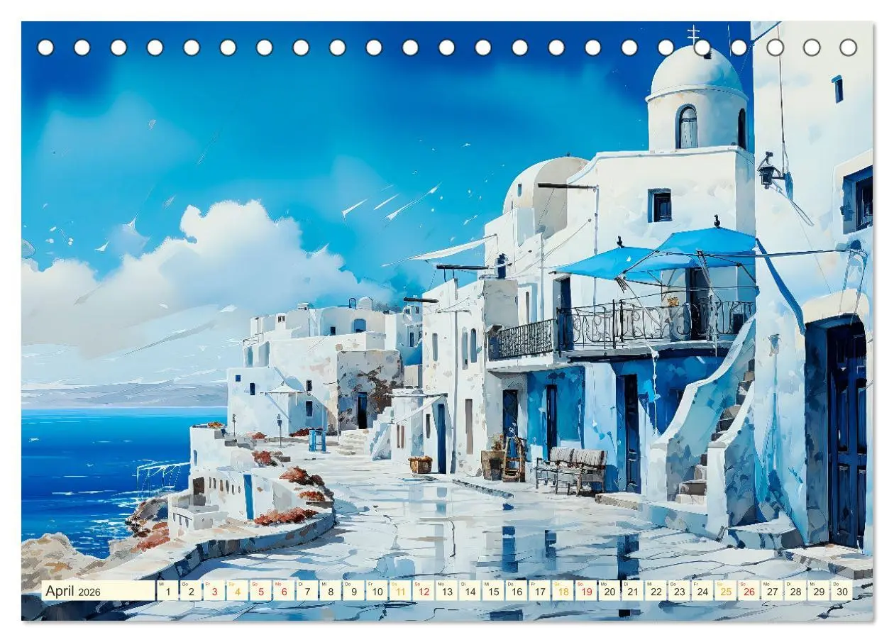 Bild: 9783457495193 | Santorini Inselträume (Tischkalender 2026 DIN A5 quer), CALVENDO...