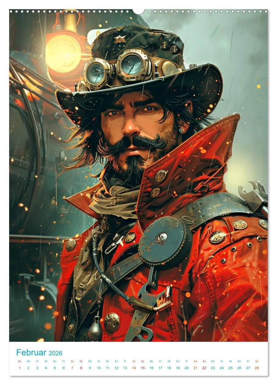 Bild: 9783516275193 | Steampunk Helden (Wandkalender 2026 DIN A2 hoch), CALVENDO...