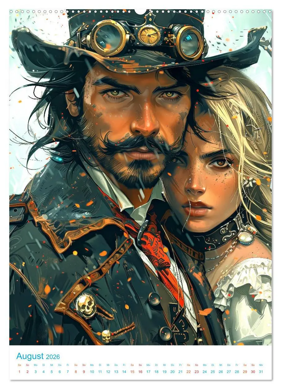 Bild: 9783516275193 | Steampunk Helden (Wandkalender 2026 DIN A2 hoch), CALVENDO...