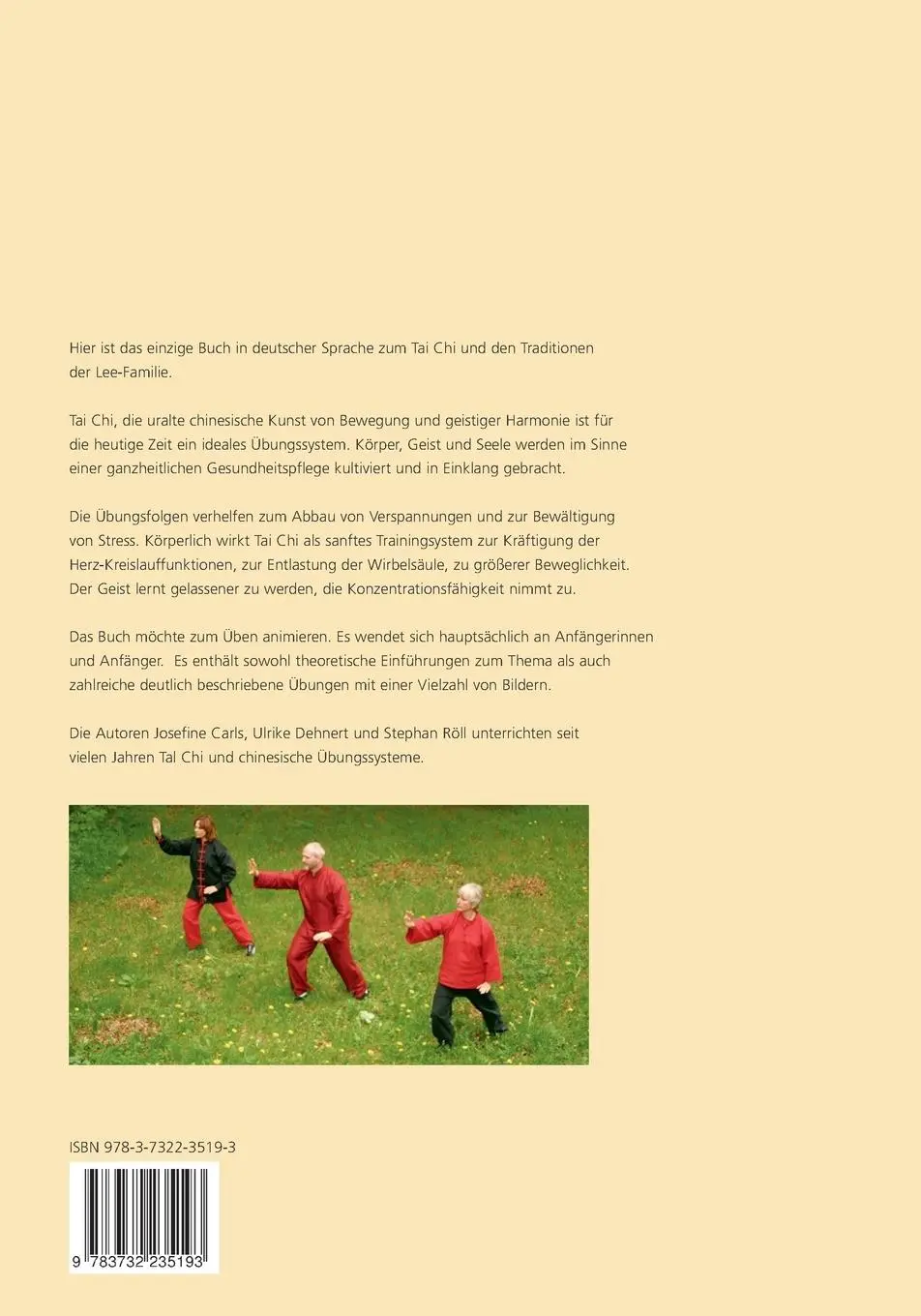 Rückseite: 9783732235193 | Tai Chi Lee Stil | Handbuch zum Üben | Ulrike Dehnert (u. a.) | Buch