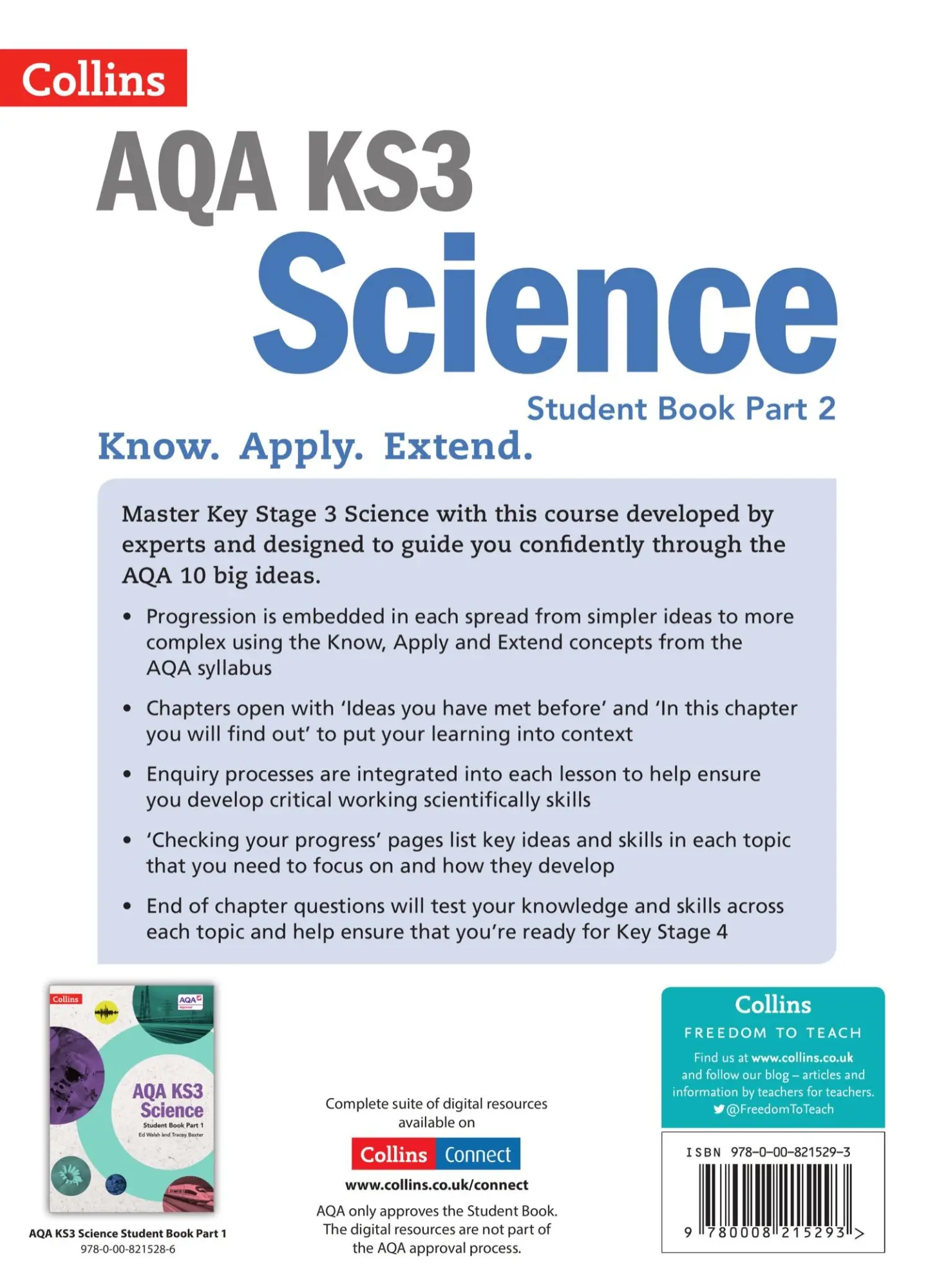 Rückseite: 9780008215293 | Aqa Ks3 Science - Aqa Ks3 Science Student Book Part 2 | Collins | Buch