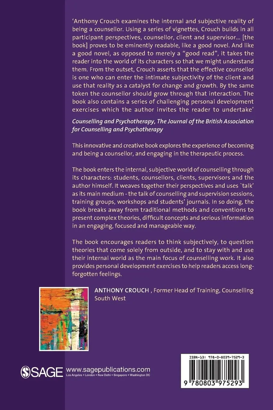 Rückseite: 9780803975293 | Inside Counselling | Becoming and Being a Professional Counsellor