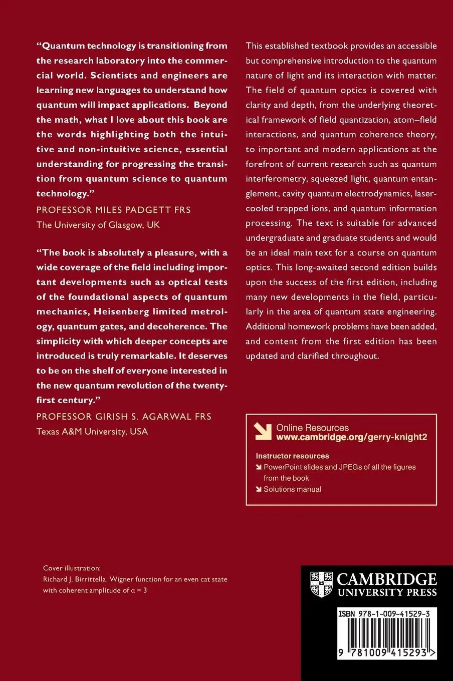 Rückseite: 9781009415293 | Introductory Quantum Optics | Christopher C. Gerry (u. a.) | Buch