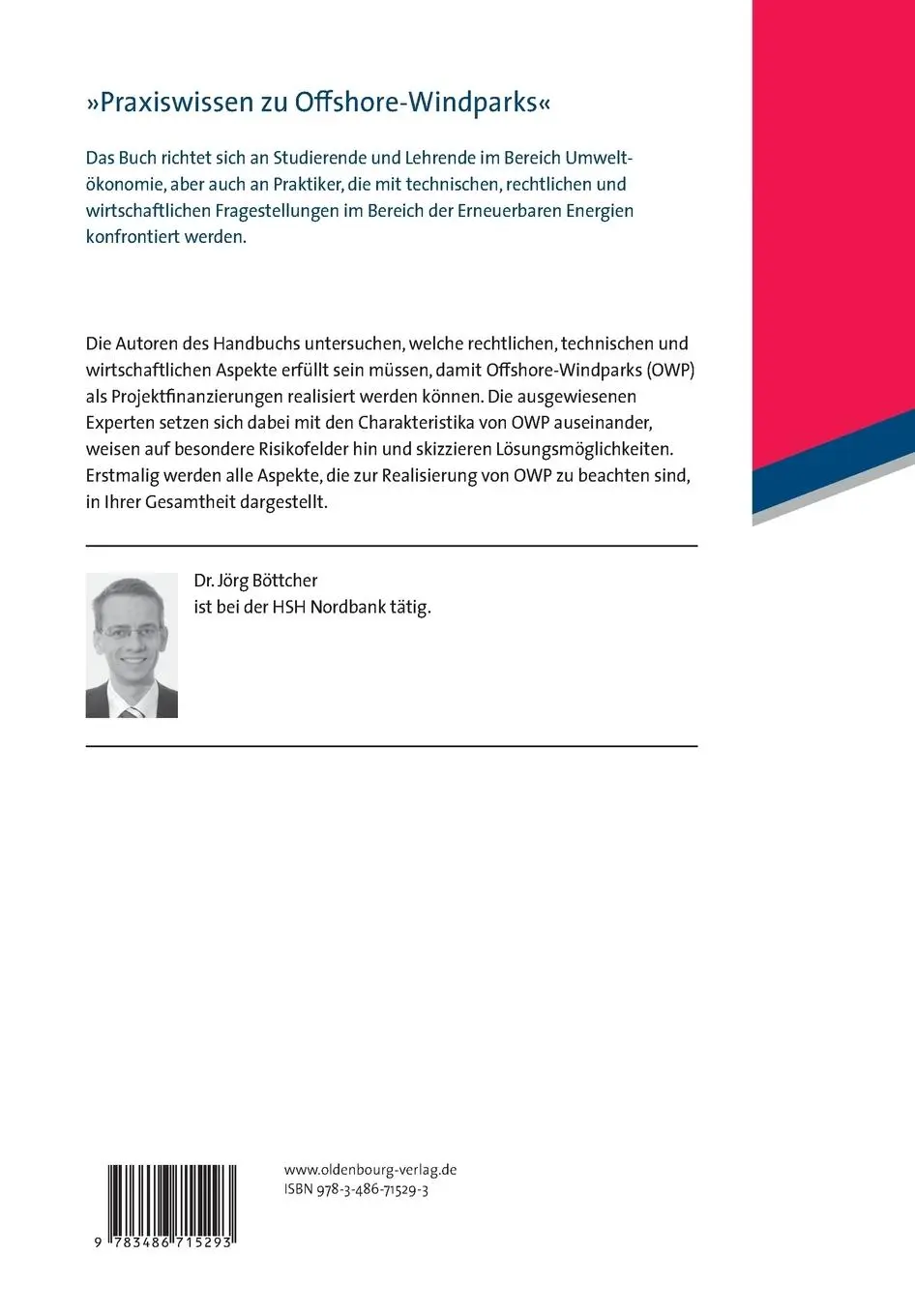 Rückseite: 9783486715293 | Handbuch Offshore-Windenergie | Jörg Böttcher | Taschenbuch | XXVI