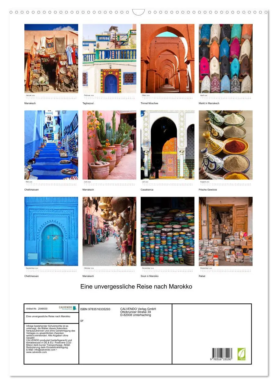 Bild: 9783516335293 | Eine unvergessliche Reise nach Marokko (Wandkalender 2026 DIN A2...