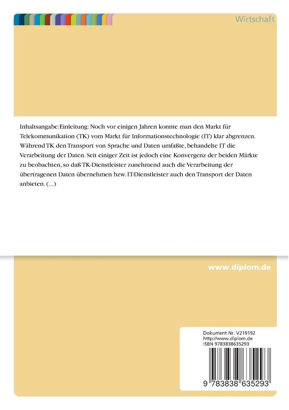 Rückseite: 9783838635293 | Analyse der Wettbewerber des RWE Systemhauses im deutschen...