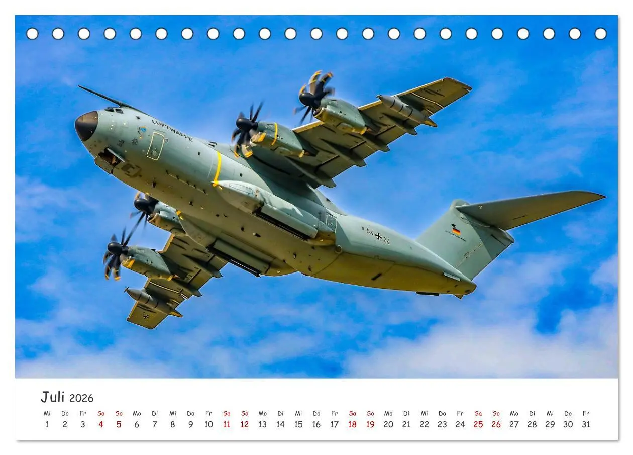 Bild: 9783457305393 | A400M LTG 62 (Tischkalender 2026 DIN A5 quer), CALVENDO Monatskalender