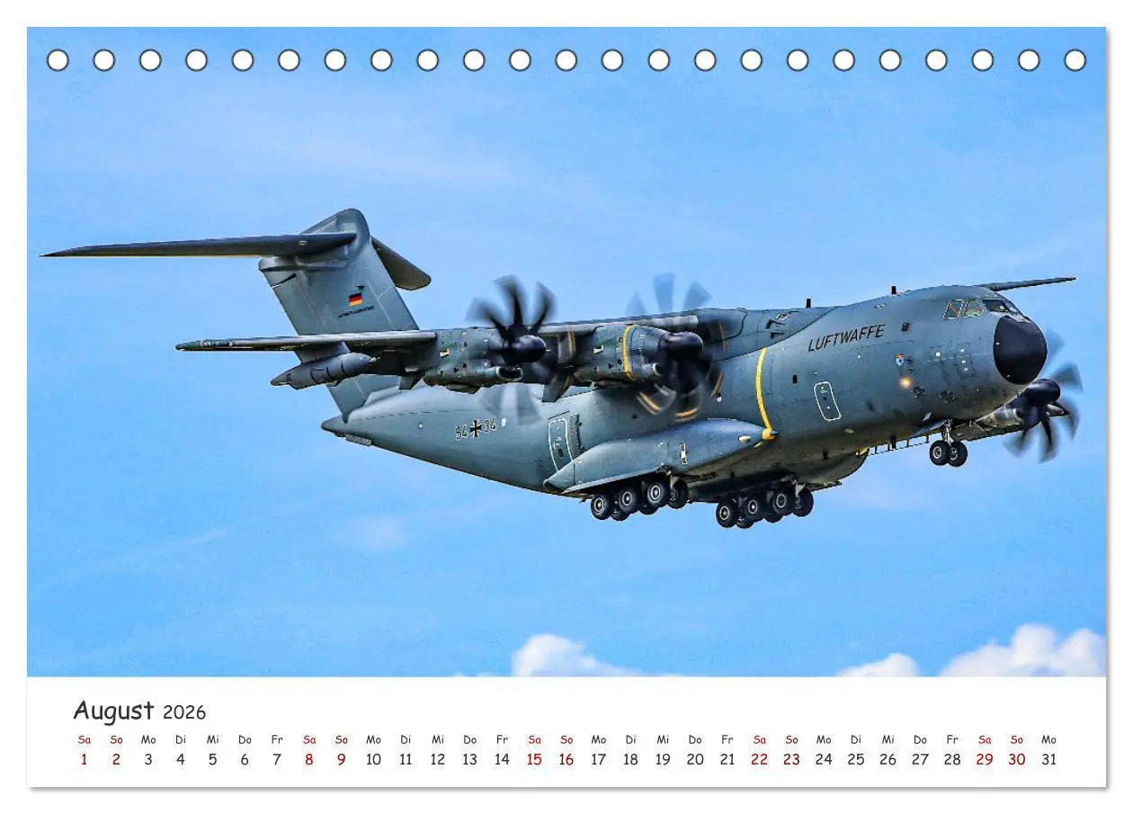 Bild: 9783457305393 | A400M LTG 62 (Tischkalender 2026 DIN A5 quer), CALVENDO Monatskalender