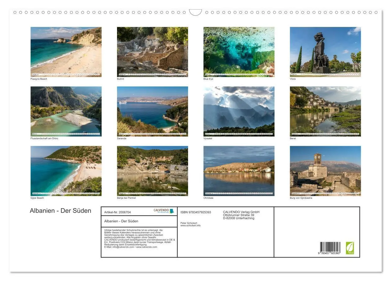 Bild: 9783457925393 | Albanien - Der Süden (Wandkalender 2026 DIN A2 quer), CALVENDO...