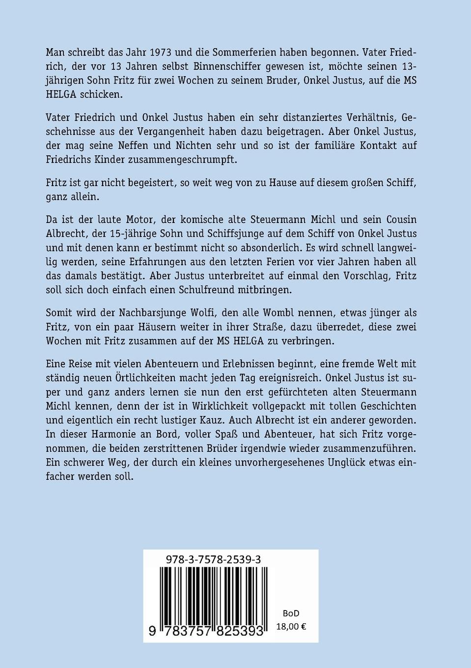 Rückseite: 9783757825393 | Schiffers Fritz | Ferien 1973 an Bord bei Onkel Justus | Schwarz