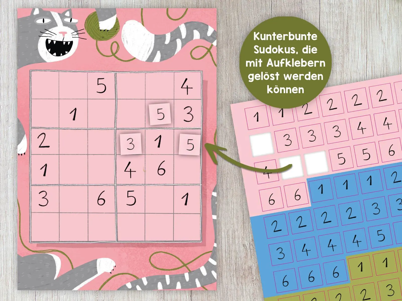 Bild: 9783845865393 | Lustige Sticker-Sudokus - Zahlen | Mit über 200 Stickern | Schrade