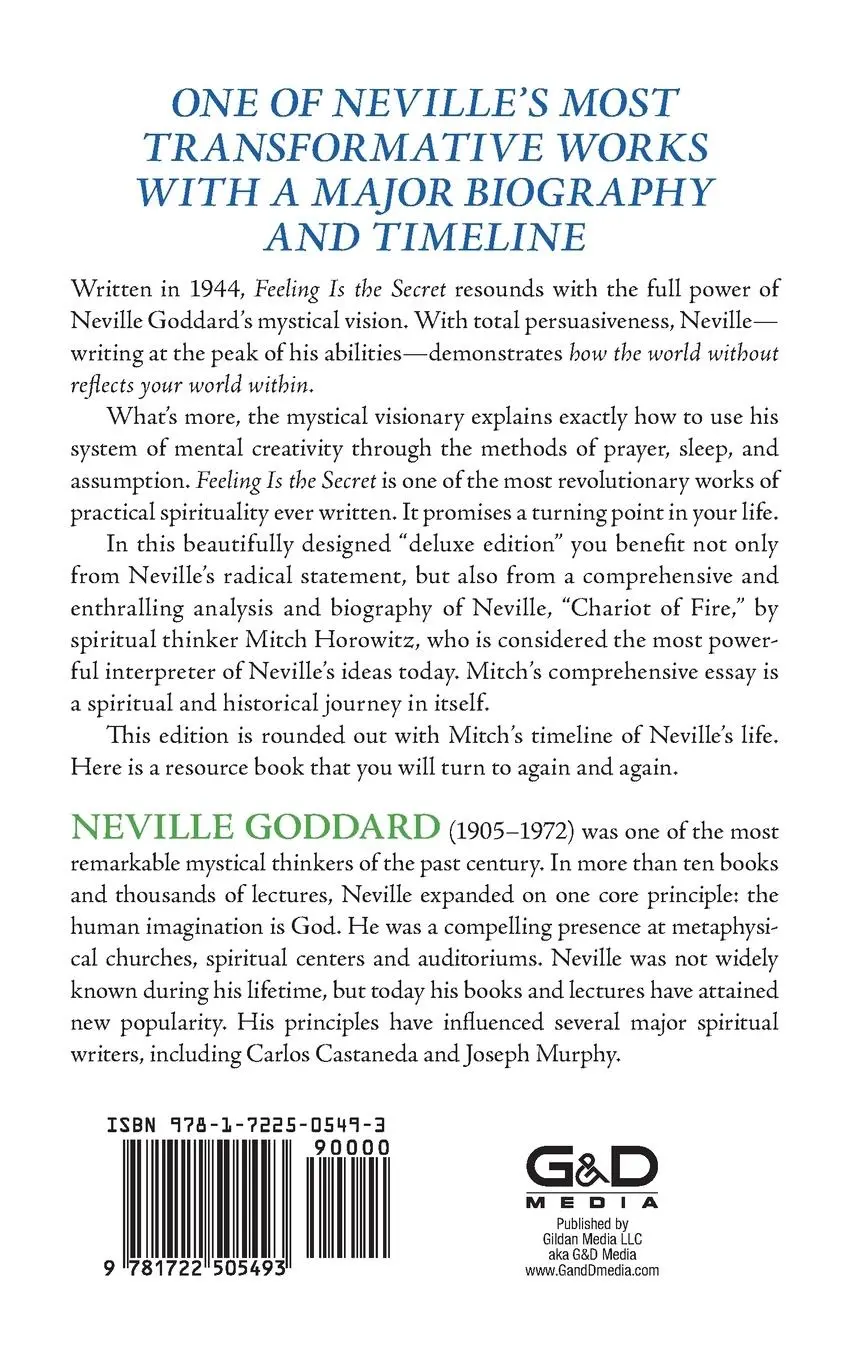 Rückseite: 9781722505493 | Feeling Is the Secret | Deluxe Edition | Neville Goddard (u. a.)