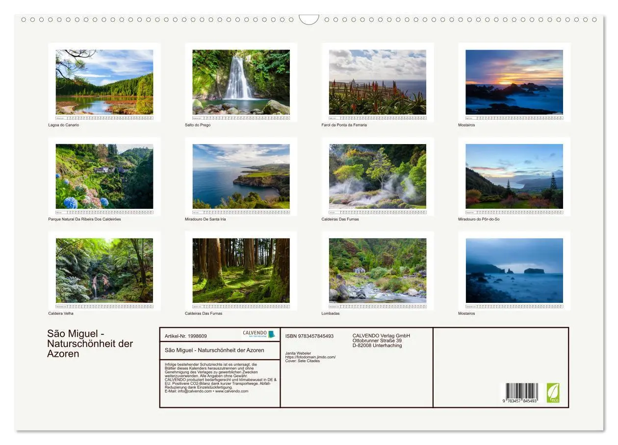 Bild: 9783457845493 | São Miguel - Naturschönheit der Azoren (Wandkalender 2026 DIN A2...