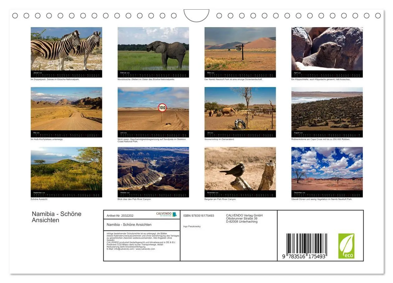 Bild: 9783516175493 | Namibia - Schöne Ansichten (Wandkalender 2026 DIN A4 quer),...