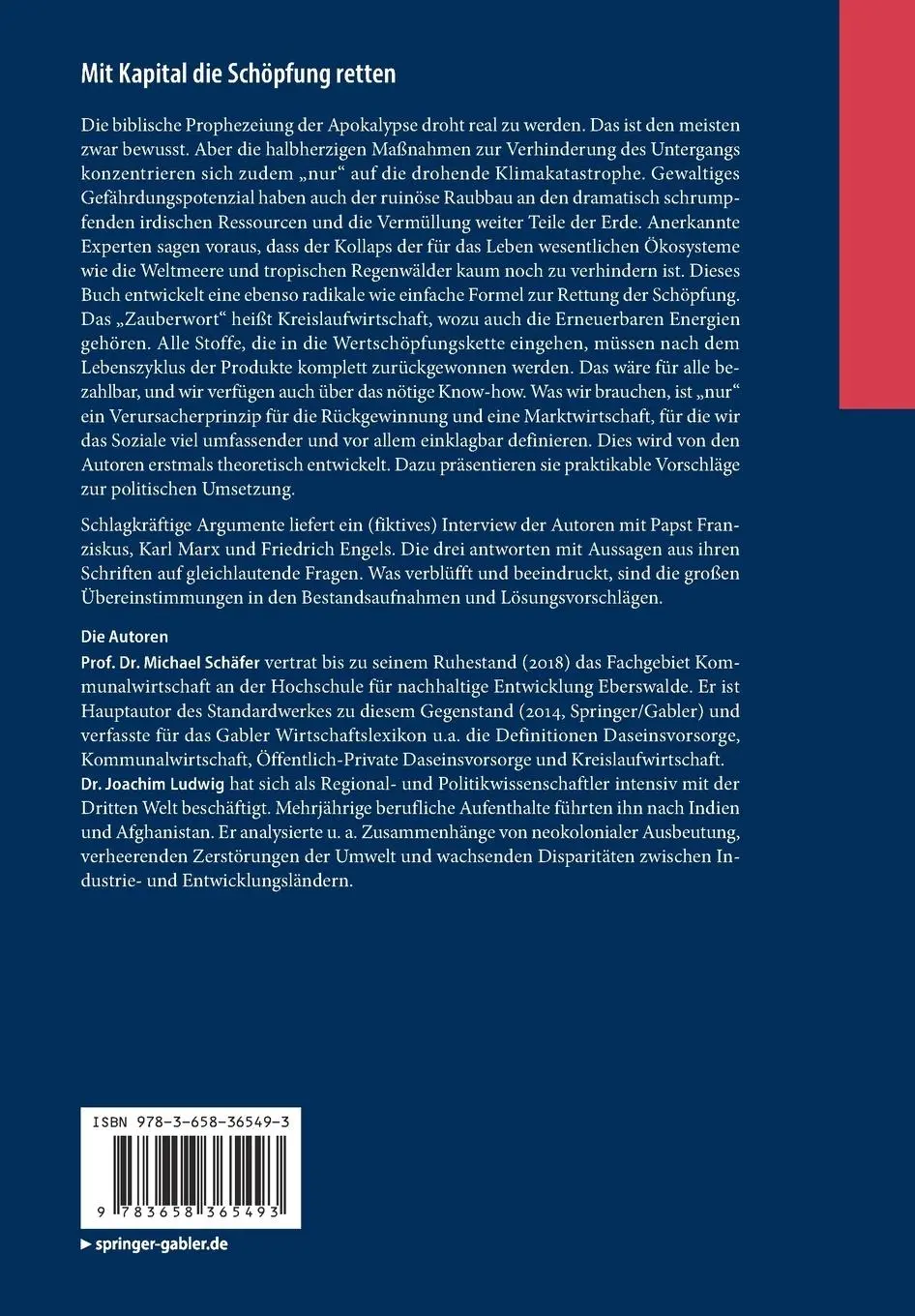 Rückseite: 9783658365493 | Mit Kapital die Schöpfung retten | Joachim Ludwig (u. a.) | Buch | XI
