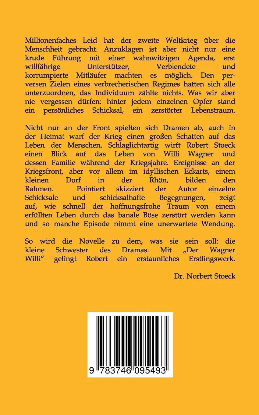 Rückseite: 9783746095493 | Der Wagner Willi | Robert Stoeck | Taschenbuch | 96 S. | Deutsch